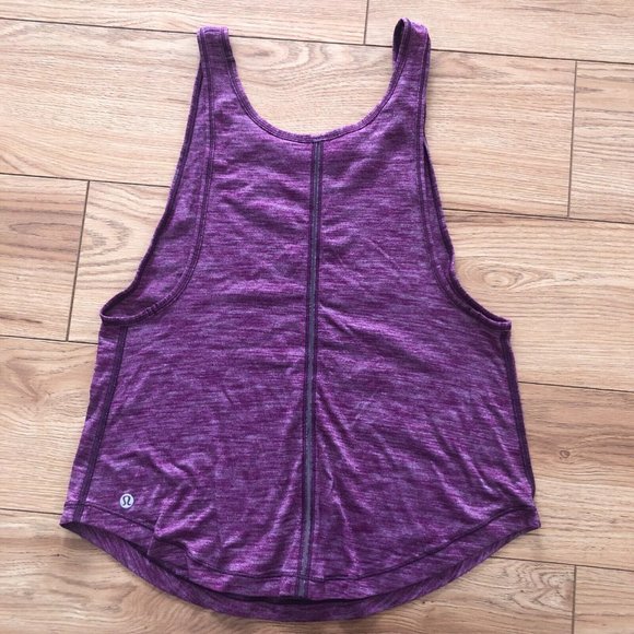 Lululemon Athletica Rush Hour Tank Women's Sz 2? Heathered Chilled Grape EUC - Picture 3 of 3